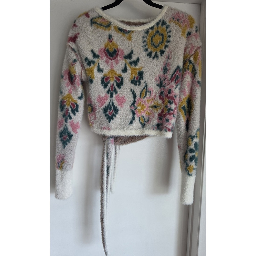 Daily Practice Floral Sweater XXS Multicolor Round Neck Long Sleeve Pullover